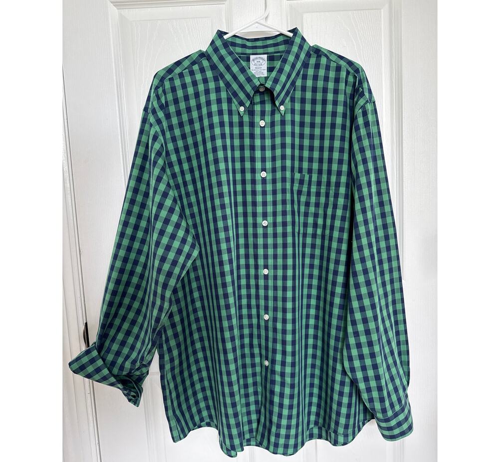 Brooks Brothers Regent the original polo shirt, navy and green cotton XXL